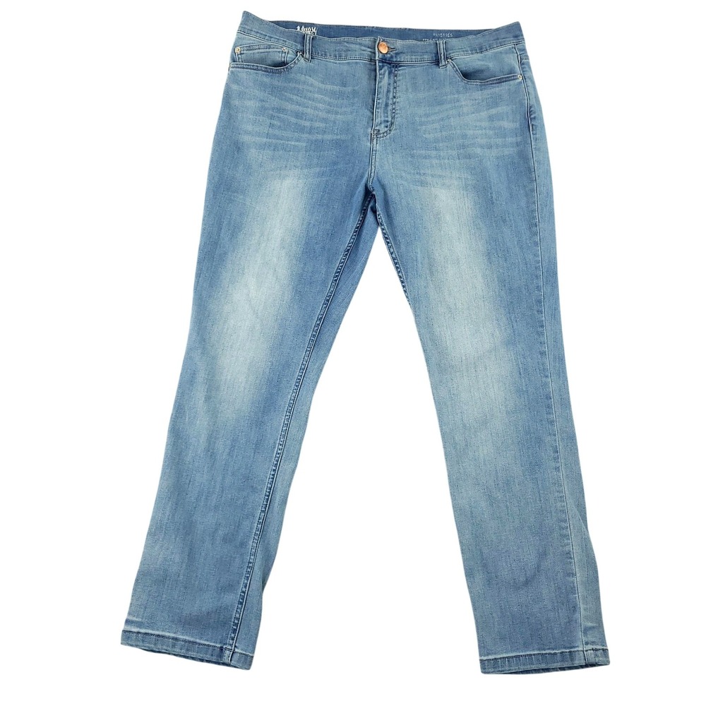Mugsy Rusties Jeans Mens 40x32 Blue Light Wash Slim Straight Stretch Denim Pants
